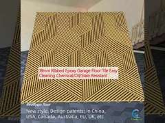 18mmリブドエポキシガレージフロアタイル 清掃が簡単 化学物質/オイル/汚れ耐性