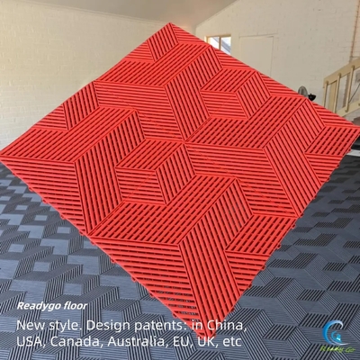 赤い重重用 互換式 床タイル 40x40cm 大型 ガレージ 床マット