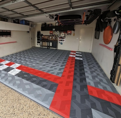 ガレージタイル 相互接続 18mm スリップレジスタント 換気ガレージ床タイル